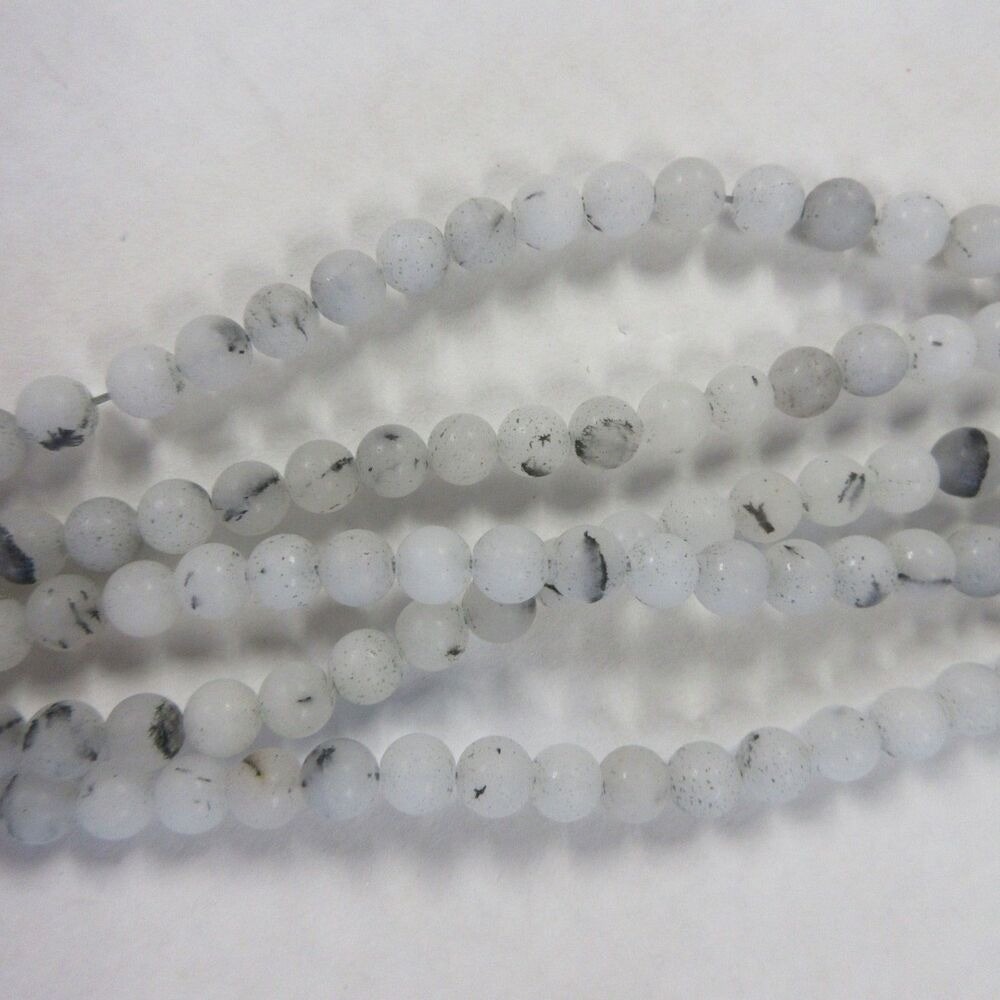 6MM Matte Rutilated Quartz Beads-ONE Gemstone Bead Strand-Jewelry Supplies NWT